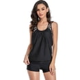 thumbnail image 2 of Itsame Beach Women's Swimsuits Sets, Solid Color 1 Piece Swimsuits Black, 2 of 5