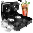 thumbnail image 2 of Luxtrada Ice Cube Trays Diamond Ice Cube Molds Reusable Silicone Flexible 4-Ice Trays Maker with Lid for Chilling Whiskey Cocktails, Funnel Included, Easy Release Stackable Ice Trays with Covers, 2 of 8