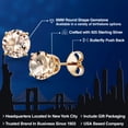 thumbnail image 2 of Gem Stone King 18K Yellow Gold Plated Silver Peach Morganite Stud Earrings for Women | 1.20 Cttw | Gemstone October Birthstone | Round 6MM, 2 of 6