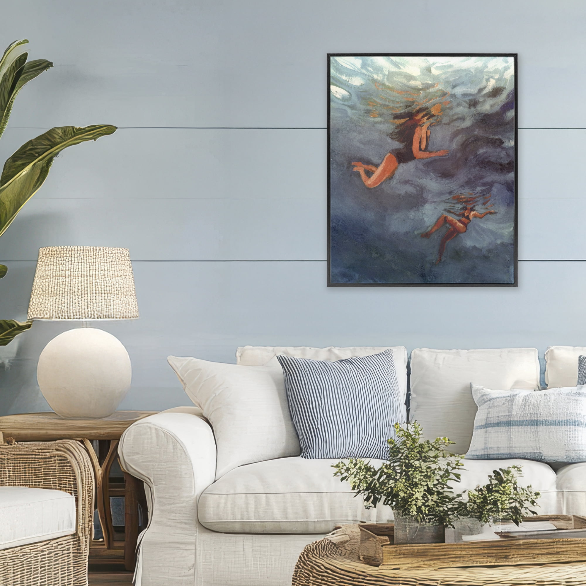 Stupell Industries Underwater Summer's Dance Black Framed Giclee Art, design by Victoria Barnes