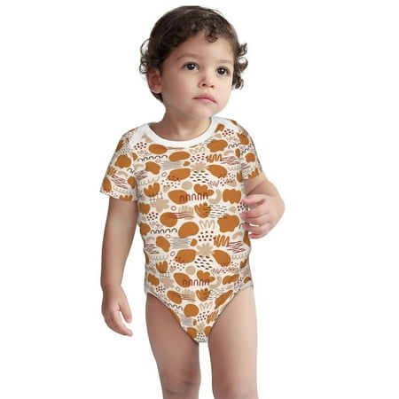 

Pofeuu Cartoon Print Baby Boys Short-Sleeve Bodysuit Just Born Unisex Baby Short Sleeve Bodysuits Undershirt-2 Years