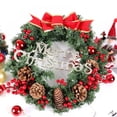 thumbnail image 2 of Artificial Christmas Wreath Flocked with Mixed Decorations and Pre-Strung White LED Lights, Delicated Gift for Holiday Decoration, 2 of 12