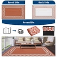 thumbnail image 3 of Hasoo 8' x 10' Orange/Red Outdoor Rug Plastic Straw Border Carpet Waterproof PP Tube Woven Portable Mat for Patio Decor, Balcony, Picnic, 3 of 7