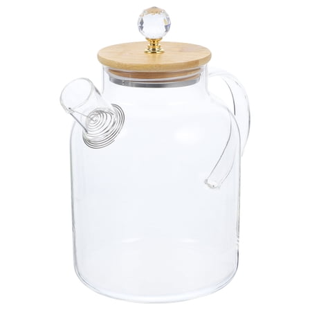 MUSEYA 1Pack Glass Water Carafe With Bamboo Lid For Simple And Chic Kitchen Decor