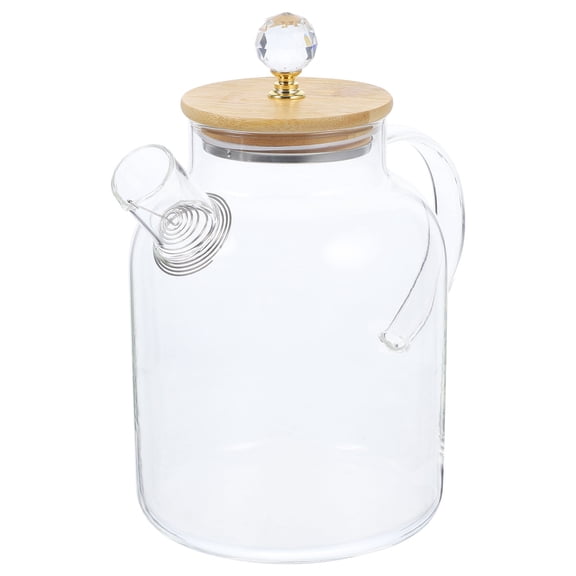 MUSEYA 1Pack Glass Water Carafe With Bamboo Lid For Simple And Chic Kitchen Decor