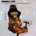 thumbnail image 5 of SCRAWLGOD Highland Cow Daisy Floral Print Red Black Print Gaming Chair Cover with Armrest Cover, Wear Resistant Computer Chair Slipcovers with Elastic Bottom Dustproof Chair Seat Protector, 5 of 7