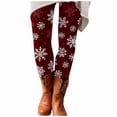 thumbnail image 2 of Outfmvch Holiday Leggings for Women Flannel Leggings Christmas Leggings for Women Plus Size Yoga Pants Women Thick Leggings for Women Wide Leg Sweat Pants Womens Cargo Pants with Pockets Brick Red Xl, 2 of 6