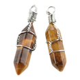 thumbnail image 2 of Hexagon Column Charm Women Handmade Hanging Pendant Multicolor Exquisite Crystal Charms Chain Earring Using Accessories Silver Brown, 2 of 6