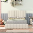 thumbnail image 5 of Bellemave Full Size Linen Upholstered Platform Bed With Hydraulic Storage System Wood Bed Frame with Underneath Storage Lift Up Storage Bed with Headboard and Wooden Slats Support, Beige, 5 of 9
