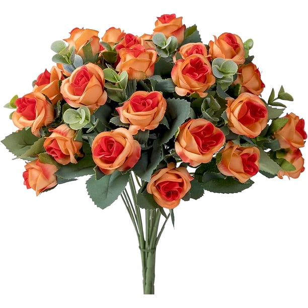 NUNCA SE MARCHITAN】 Estos ramos de flores artificiales de rosas pueden mantenerse frescos durante un período prolongado sin necesidad de mantenimiento ni riego. Incluso después de varios año