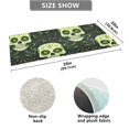 thumbnail image 3 of Haosy Green Skull and Leaves Bathroom Rugs Non Slip Absorbent Soft Plush Quick Dry Bath Mat, 39"x20", 3 of 8