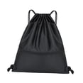 thumbnail image 3 of Mochila con cordón Mochila práctica Mujeres Hombres Mochilas portátiles Mochila para Negro, 3 of 8