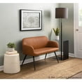 thumbnail image 5 of LumiSource Black Steel, Camel PU Daniella High Back Bench, 5 of 12