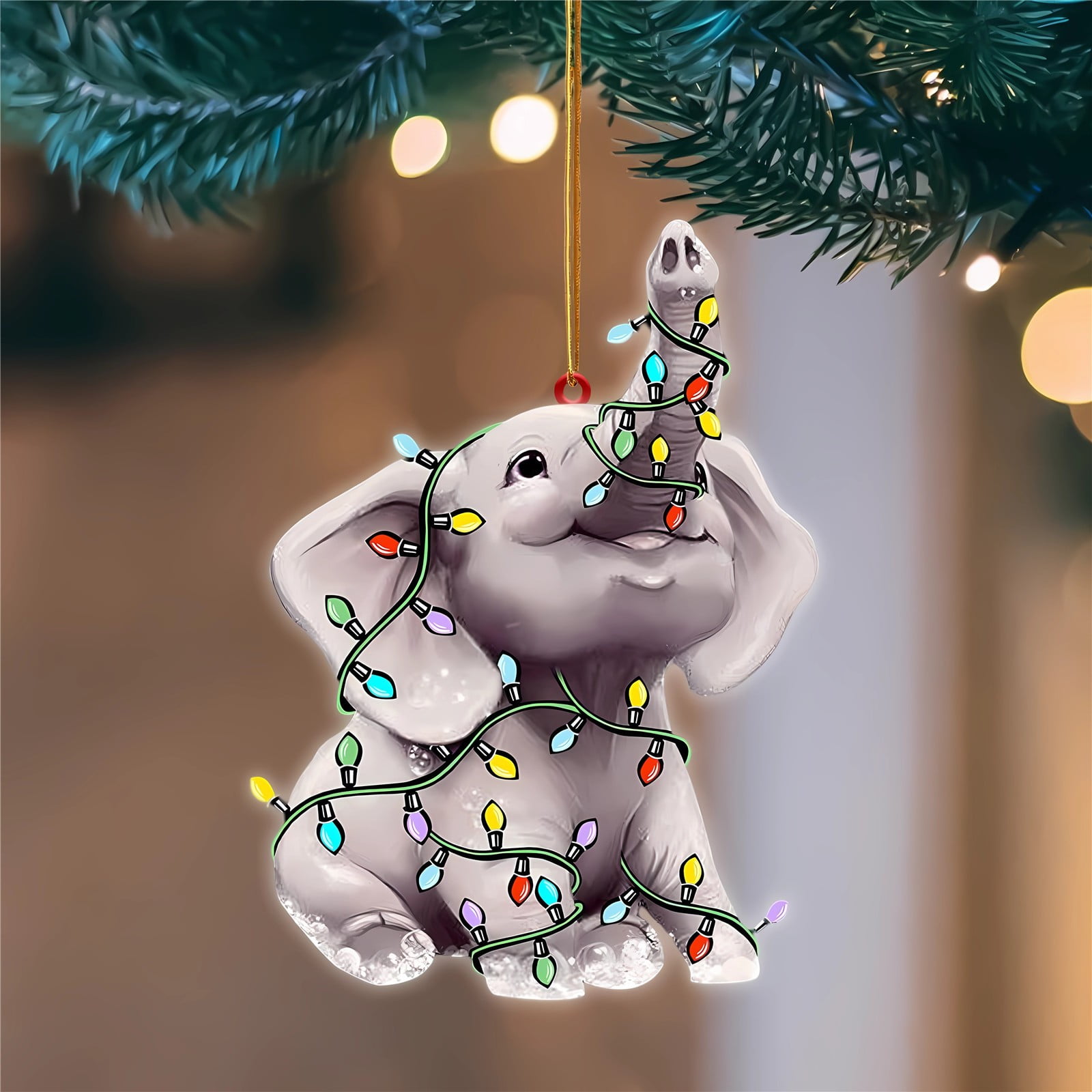 Lssam Woodland Animal Ornaments: Christmas Acrylic Hanging Pendants Featuring Forest Creatures Baby Safe Decor for Holiday Home