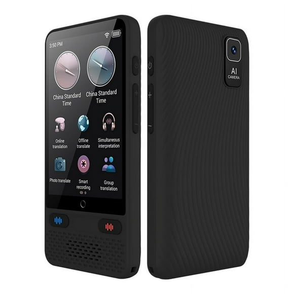 Portable Voice Translator Big Screen 138 Languages Voice Tradutor Intelligent Real Time Translating Offline Translation,1 x Translator 1 x USB Cable 1 x English instruction manual,Black