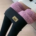 thumbnail image 5 of Ofreoo Women's Skinny Ponte Knit Pants Casual Fashion Solid Color High Waist Add Fleece ToSkinny Leggings Pants, 5 of 9