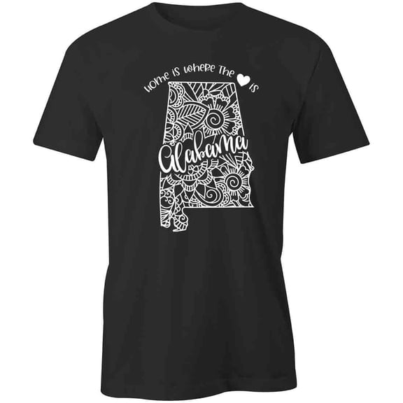 Home Is Where The Heart Is - Alabama T-Shirt | White Tee Gift