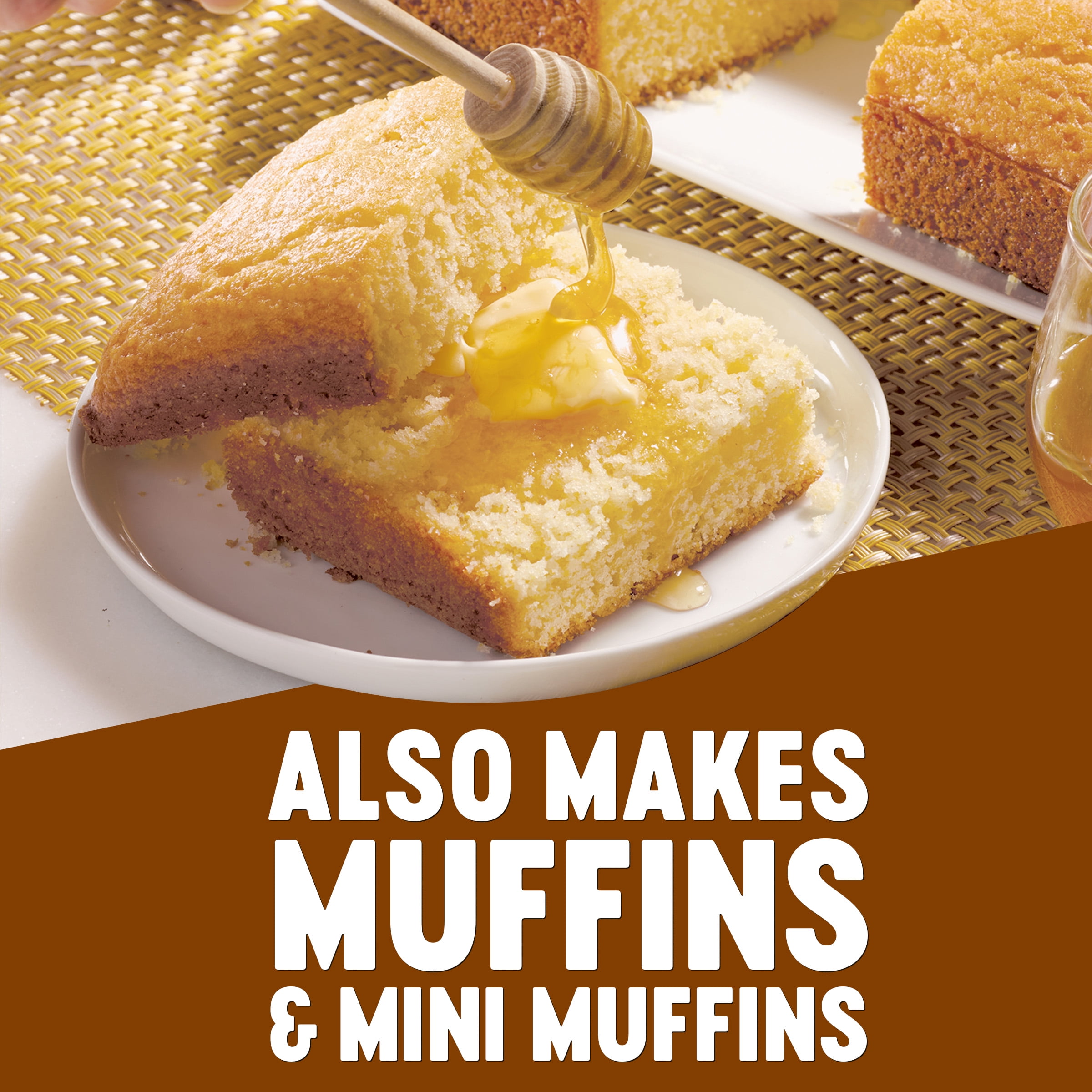 Krusteaz Honey Cornbread and Muffin Mix, Made with Real Honey, 15 oz Box 