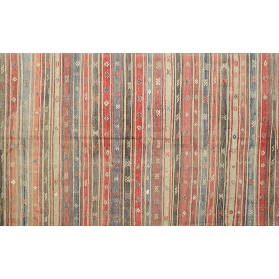 Ahgly Company Machine Washable Indoor Rectangle Contemporary Rust Pink Area Rugs, 7' x 10'