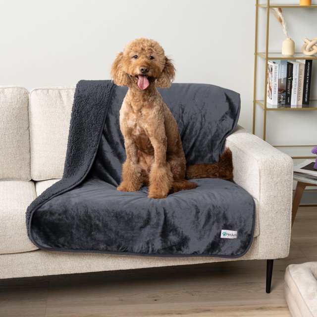 PetAmi Manta impermeable para perros medianos y grandes, a prueba de orina, manta para mascotas, funda de forro polar Sherpa, reversible, para gatos, cama, protector de perrera, almohadilla lavable de