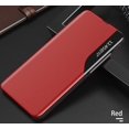 thumbnail image 2 of Luxury Flip Case for Samsung Galaxy S22 Ultra (Not S22), Premium PU Leather Smart Sleep/Wake Up Function Smart View Window Business Phone Case for Samsung Galaxy S22 Ultra BX Red, 2 of 9