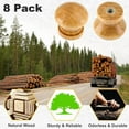 thumbnail image 3 of Luomorgo 8 Pcs Natural Wood Dresser Knobs, Round Wooden Cabinet Knobs, Mushroom, 3 of 6
