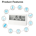 thumbnail image 3 of Simple clock weather humidity mute digital transparent luminous multifunctional electronic clock, 3 of 5