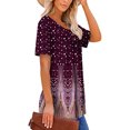 thumbnail image 3 of ONLYSHE Women's Plus Size Tops Short Sleeve T Shirts Flowy Pleated Tunic Causal Summer Tee Blouses, 3 of 6