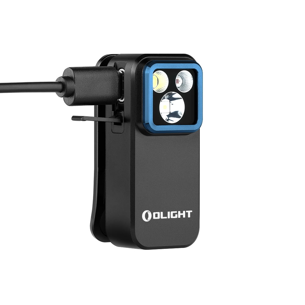 Olight Oclip Pro Black Clip on Flashlight, Floodlight Spotlight/Red Light, 500 Lumens