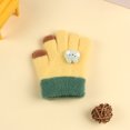 thumbnail image 1 of Guantes para niños, cálidos, de invierno, con forro polar, gruesos, de cinco dedos, multidedos, para niñas, de dedos completos, resistentes al frío, 1 of 6