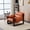 Retro Orange, variant on Modern Accent Chair, Upholstered Oil Waxed Leather Armchair with Thick Cushion, Removable Armrests, Single Sofa for Living Room, Bedroom, Office,Retro Orange