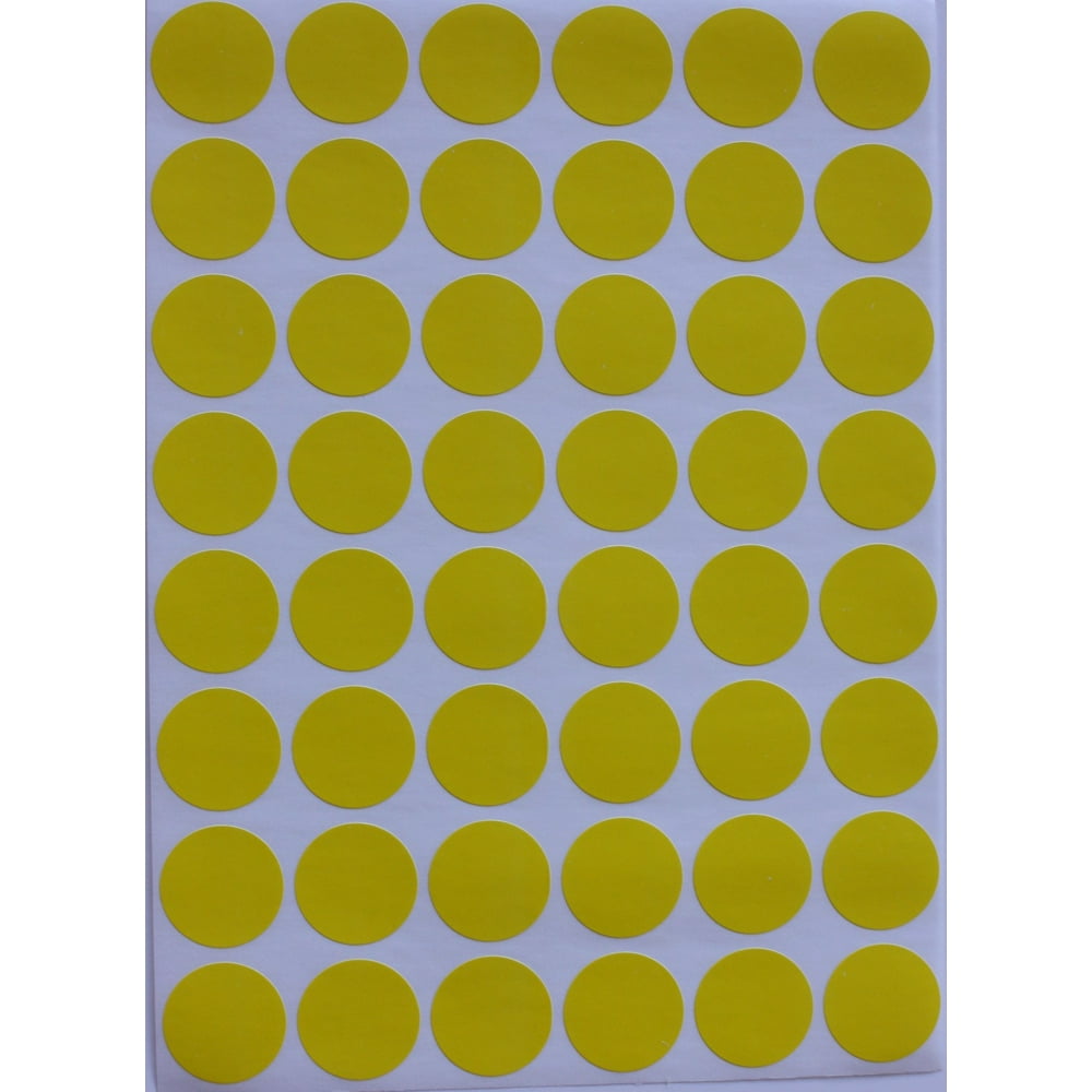 Colored Labels approximately 3/4" Round 17 mm, Yellow Dot Stickers 0.
