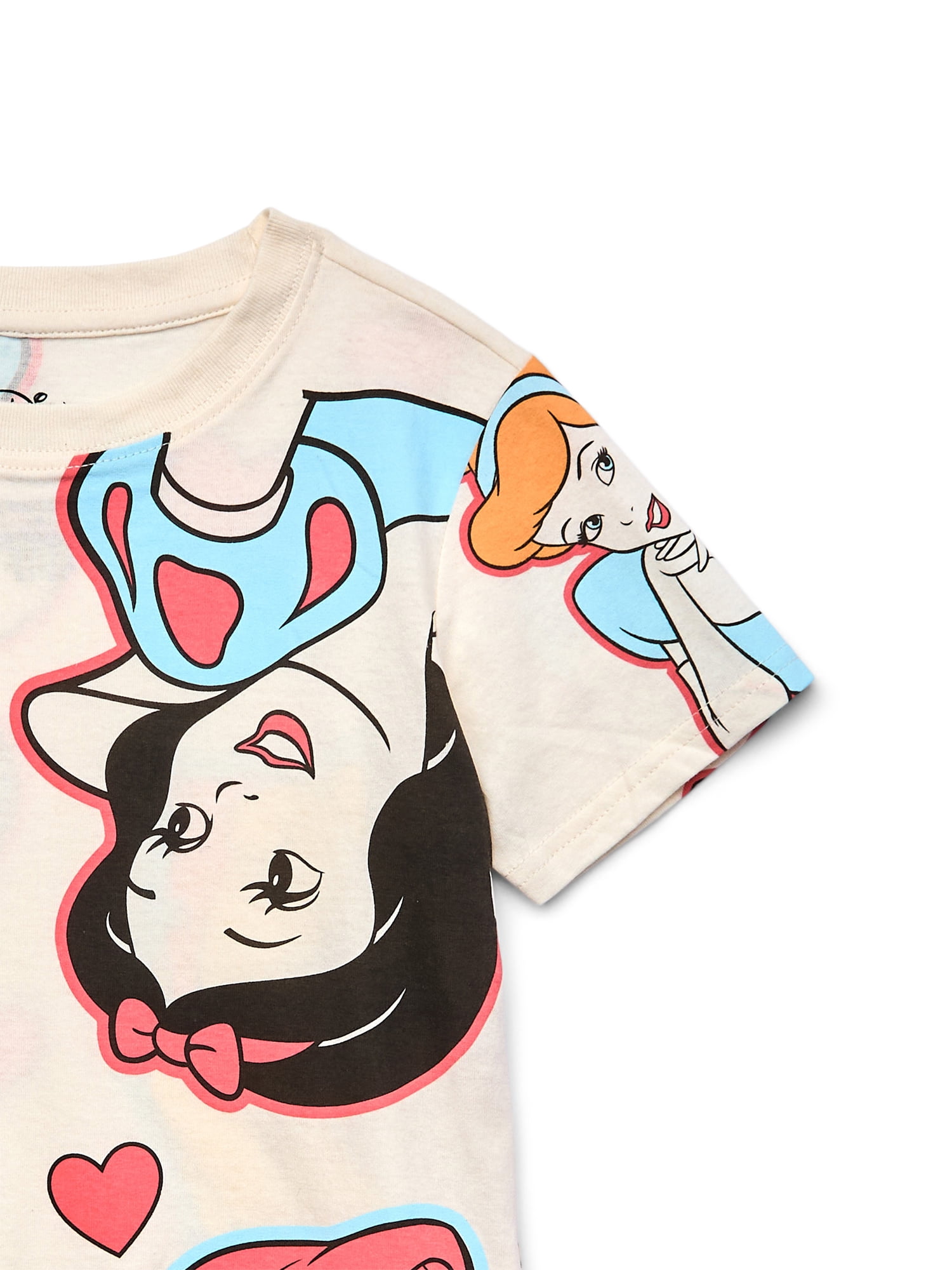 Disney Princess Girls Graphic T-Shirt and Bike Shorts Set, 2-Piece, Sizes 4-16