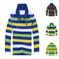 thumbnail image 2 of 2PCS Boys Polo Shirts Size 12 Long Sleeve Striped Shirt Cotton T-Shirts Kids Collared Rugby Polo Blouse Teen Button Closure Uniform Pique Polos, 2 of 4