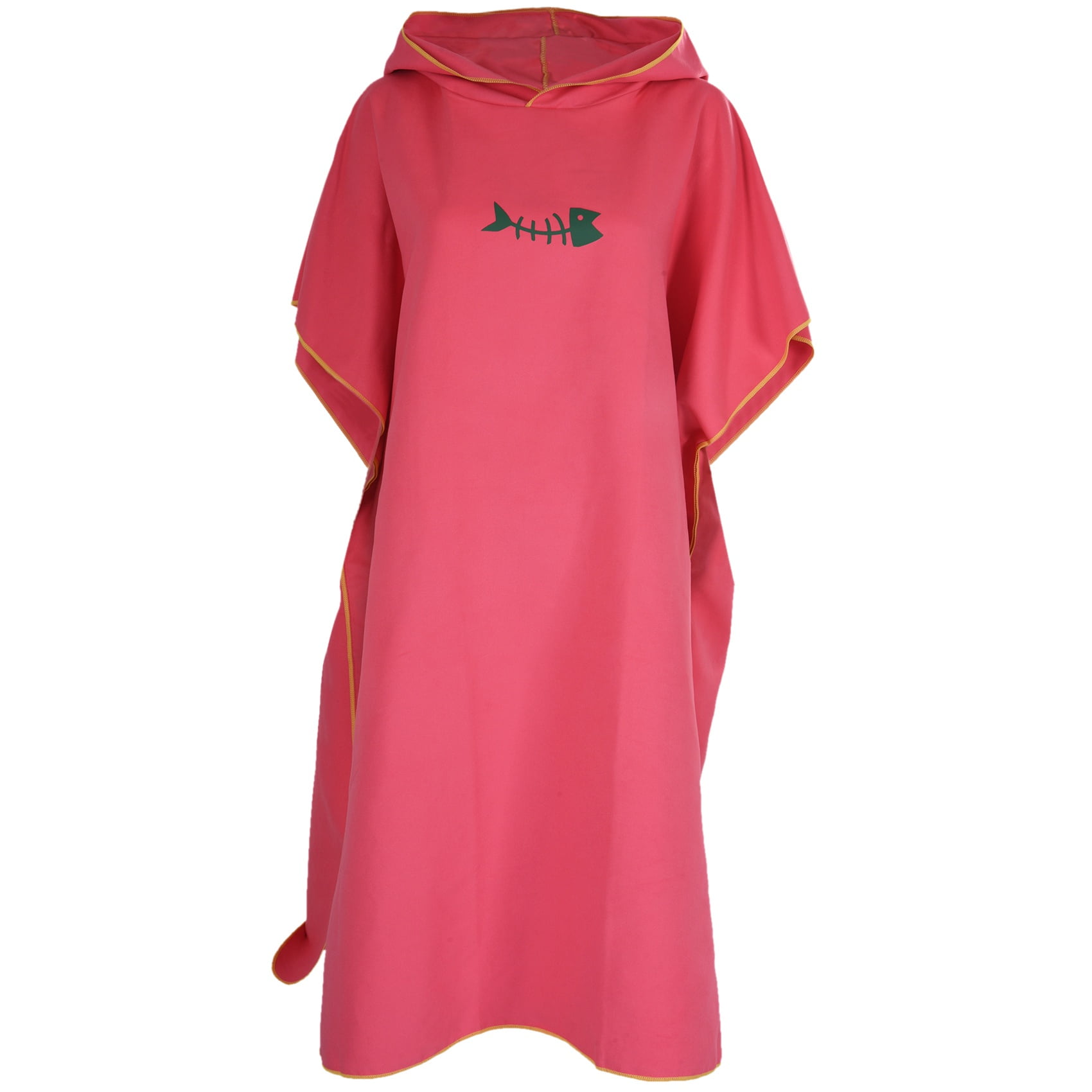 Unisex Changing Robe Hooded Bathrobe Poncho Fast-dry Dress Kaftan Nightshirt Top