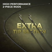 KastKing Baitcaster Fishing Rod and Reel Combo,Cast: Left Reel , 6'0- M Rod(2pcs+ Extra Tip),KastFlex IM7 Graphite,PTS System, EVA Handles Spartacus Defender