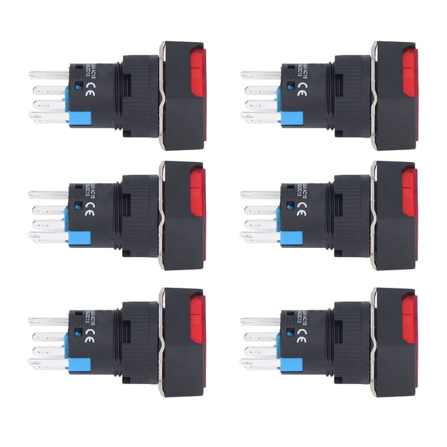 Push Switches, Momentary Button Switch 25pcs With Light For Machine Red
