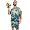thumbnail image 6 of Hawaiian Shirt for Men, Men's 2 Pieces Shirt Sets, Vacation Outfits for Men, Peacock Art Abstract, Cruise Outfits for Men, 6 of 6