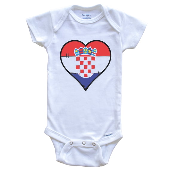 Croatia Heart Croatian Flag Baby Bodysuit