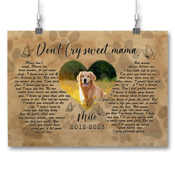 Customizaholic Photo Prints Custom, Pet Portrait, Dog Wall Decor, Cat Canvas Wall Art, Dog Passing Away Gifts, Pet Portraits On Canvas