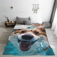 thumbnail image 5 of Pofeuu Sea Swimming Corgi Print Ultra-Soft Micro Fleece Blanket,for Bed Or Sofa,All Season Throw Blankets Flannel Blanket-50"x40", 5 of 7