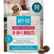 VetIQ Advanced 8-in-1 Puppy Multivitamin Supplement, Daily Vitamins, Immune Support, Joint, Skin & Coat, Brain, Digestive & Hip Health for Puppies, 90 Count