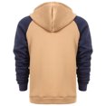 thumbnail image 5 of WREESH Fashion Jacket Men'S Casual Blocking Color Zipper Pockets Long Sleeve Hooded Casual Outwear Camel, 5 of 9