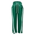 thumbnail image 5 of GPOECD Womens Pants Casual Loose Fit Drawstring Trousers with Contrast Side and Pockets Street Style Drawstring Pants Women Green,M, 5 of 5