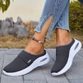 thumbnail image 4 of Womens Shoes, Shoes for Women, Walking Shoes, Women Shoes, Office Shoes, Air-Cushion Slip-On Walking Shoes, Orthopedic Diabetic Slippers, With Arch-Support for Women, Dark Gray 7, 4 of 5