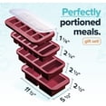 thumbnail image 6 of Silicone Freezer Molds Gift Set with 2 Tbsp, 1/2, 1, and 2 Cup Silicone Freezer Trays With Lids - Meal Prep and Kitchen Essentials Bundle - Cranberry, 6 of 9