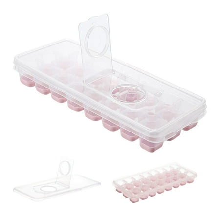 

Geruite Silicone Ice Cube Tray With Lid | 24 Ice Cube Molds With Scoop | Ice Cube Molds Comes With Ice Contain Ice Box with Storage Bin and Ice Scoop
