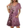 thumbnail image 2 of Xysaqa House Dresses for Womens Casual Half Sleeve Nightgown Soft Comfy Sleepwear Floral Printed Loungewear Flowy Sundress with Pockets S-2XL, 2 of 8
