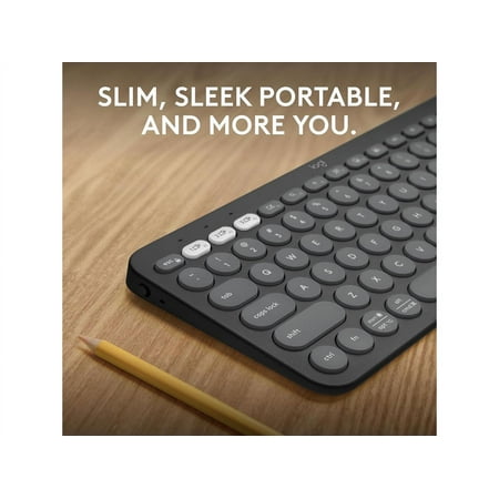Logitech - Pebble Keys 2 Slim TKL Wireless Scissor Keyboard for Windows, macOS, iPadOS, Chrome - Graphite