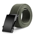 thumbnail image 2 of Huyghdfb Men Canvas Fabric Military Waistband with Metal Roller Buckle Webbing Belt, 2 of 2